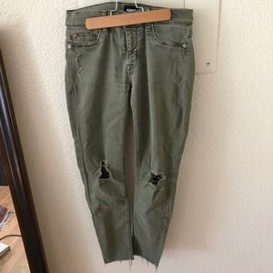 Hudson cropped army green pants